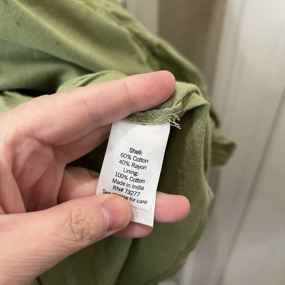 Lauren Conrad Green Sleeveless Button Tiered Dress Lined Womens Size XL Boho - Picture 7 of 11